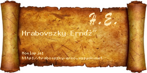 Hrabovszky Ernő névjegykártya