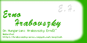 erno hrabovszky business card